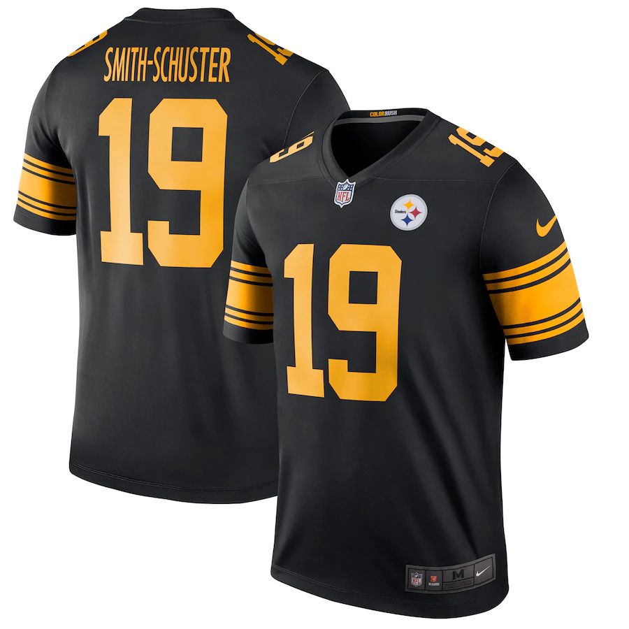 Men Pittsburgh Steelers 19 JuJu Smith-Schuster Nike Black Color Rush Legend Player NFL Jersey